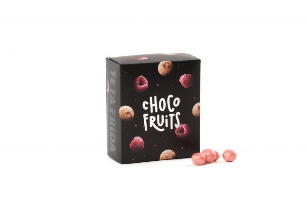 premium Choco fruits Ganze Himbeeren in weißer Schokolade mit Sahne