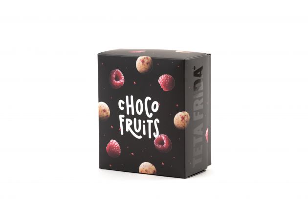 premium Choco fruits Ganze Himbeeren in weißer Schokolade mit Sahne