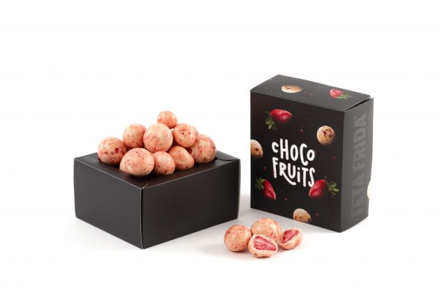 premium Choco fruits Ganze Erdbeeren in weißer Schokolade mit Sahne