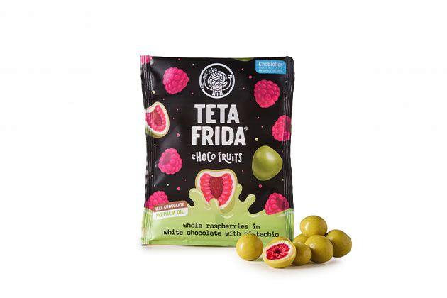 premium Choco fruits Ganze Himbeeren in weißer Schokolade mit Sahne