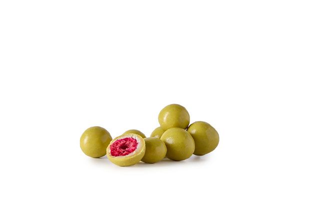 premium Choco fruits Ganze Himbeeren in weißer Schokolade mit Sahne