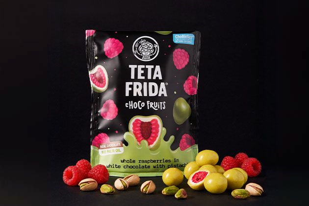 premium Choco fruits Ganze Himbeeren in weißer Schokolade mit Sahne