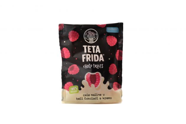 premium Choco fruits Ganze Himbeeren in weißer Schokolade mit Sahne