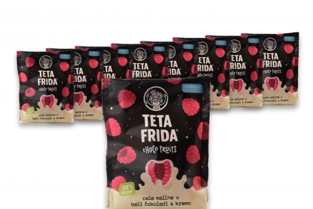 Choco-Früchte Himbeeren in weißer Schokolade mit Creme Paket 8+1 gratis
