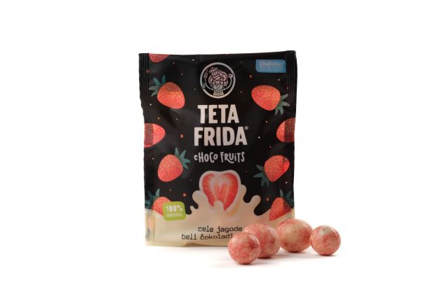 premium Choco fruits Ganze Erdbeeren in weißer Schokolade mit Sahne