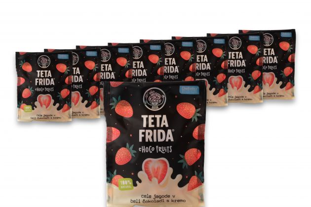 Choco fruits Cele jagode v beli čokoladi s kremo paket 8+1 gratis