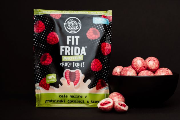 premium Choco fruits Ganze Himbeeren in weißer Schokolade mit Sahne