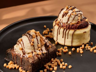 Ein neues Dessert, das warmen und kalten süßen Genuss vereint.