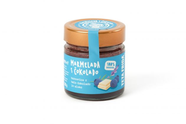 Blaubeermarmelade mit weißer Schokolade und Lavendel