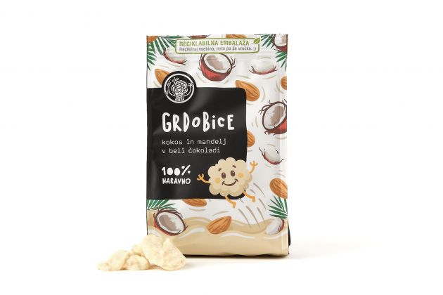 Schoko-Crunchies - Kokosnuss und Mandel in weißer Schokolade Paket 7+1 Gratis