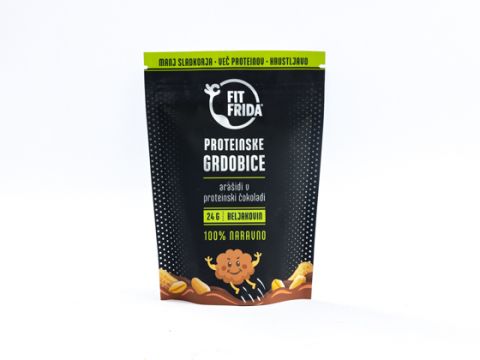 Protein Schoko-Crunchies - Erdnüsse in Proteinschokolade 