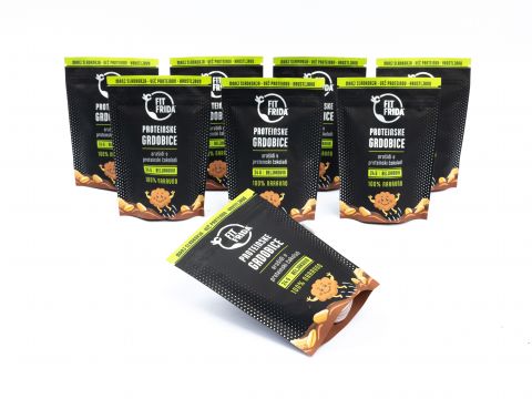 Protein Schoko-Crunchies - Erdnüsse in Proteinschokolade Paket 7+1 Gratis