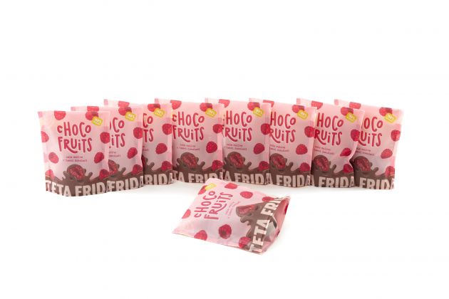 Choco Früchte Himbeeren in dunkler Schokolade Paket 8+1 gratis